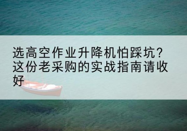 磐安高空作业升降机厂家推荐-选高空作业升降机怕踩坑？这份老采购的实战指南请收好