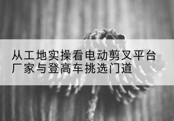 磐安电动剪叉升降平台厂家-从工地实操看电动剪叉平台厂家与登高车挑选门道